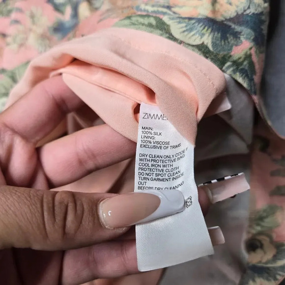 Zimmermann Tempest Lace Up Dress Pink Floral Size: 0 - Picture 9 of 9